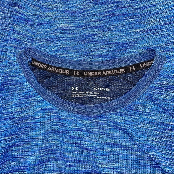 Under Armour Seamless Long Sleeve Shirt Men’s Size XL‎ Blue  Workout Top Fitted - Picture 6 of 6